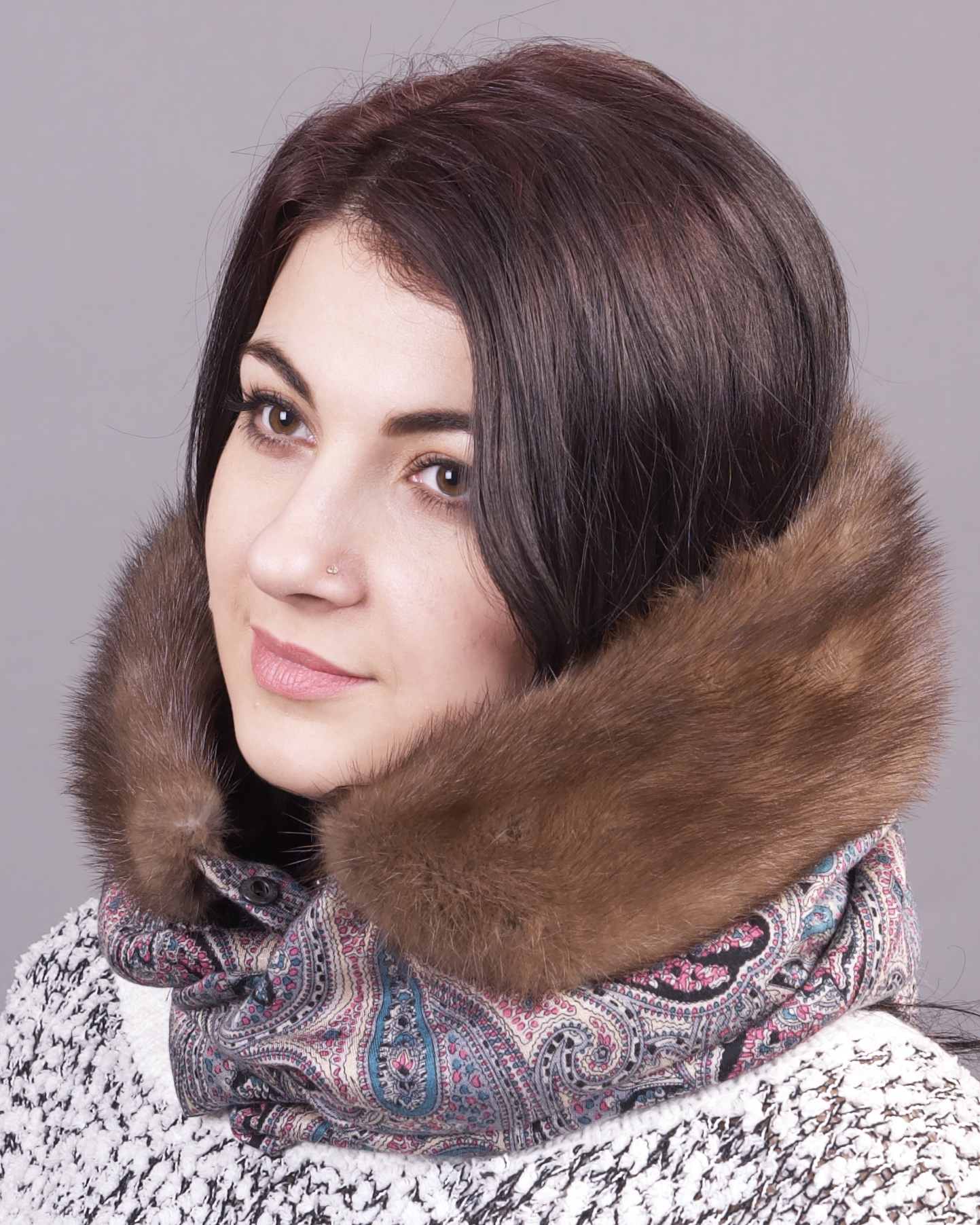 Капоры платки норковые 